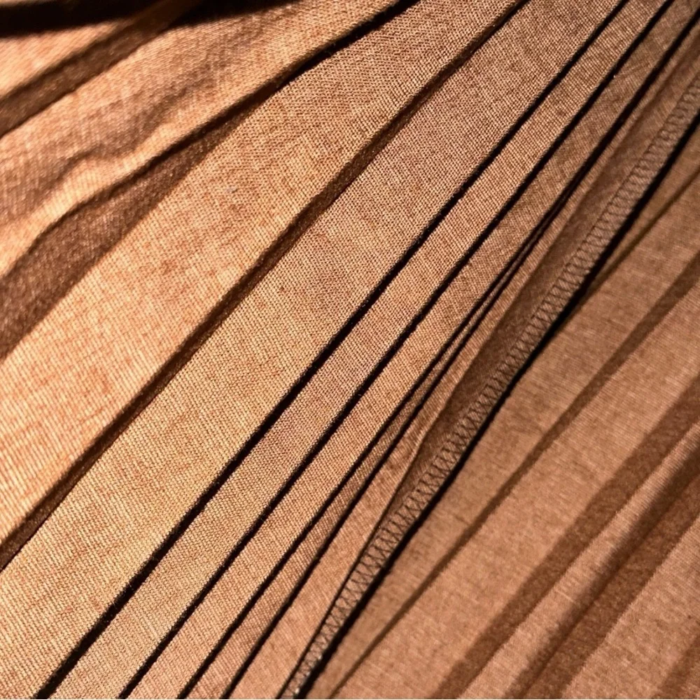 132 Zara | NWOT Brown Black Faux Leather Snakeskin Pleated Maxi Skirt (Size S) - Picture 8 of 9